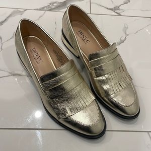 Isaac Mizrahi Veronica metallic size 7 leather loafers, worn once